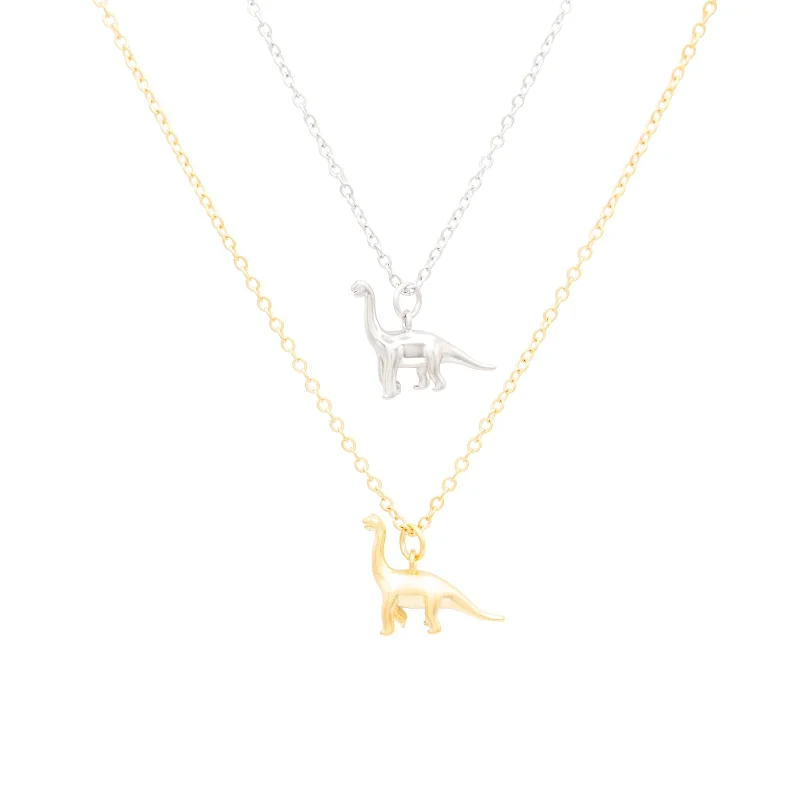 gold pendant necklaces for women -Brachiosaurus Charm Necklace