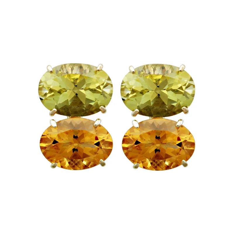 unique stud earrings for women -Earrings-Citrine and Lemon Quartz