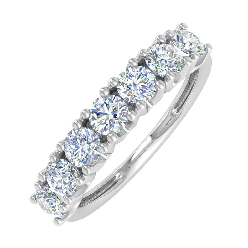 anniversary rings with diamonds -1 Carat 7-Stone Diamond Wedding Band Ring in Gold