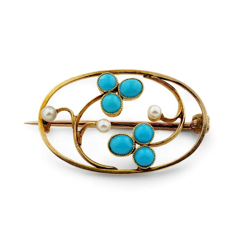 Edwardian Turquoise Brooch