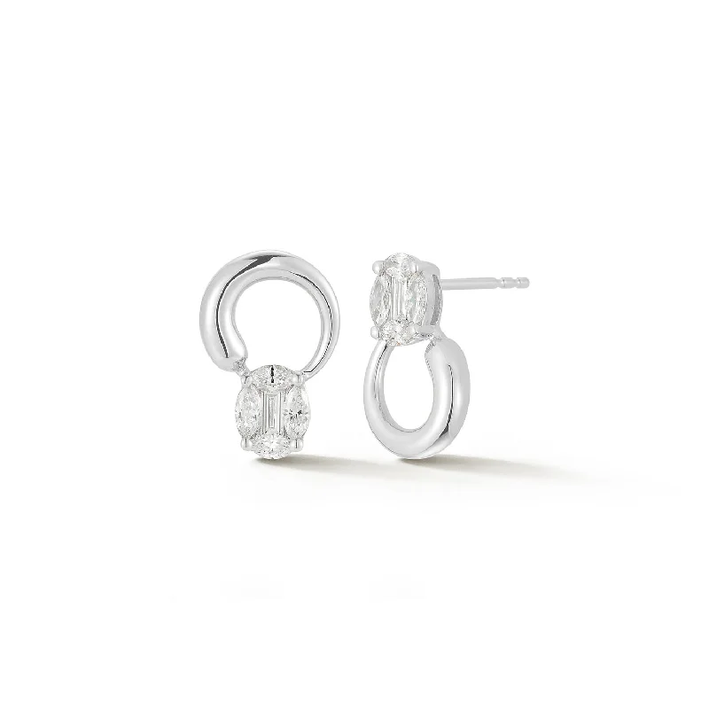 modern earrings for women -The Iris Illusion Stud Earrings