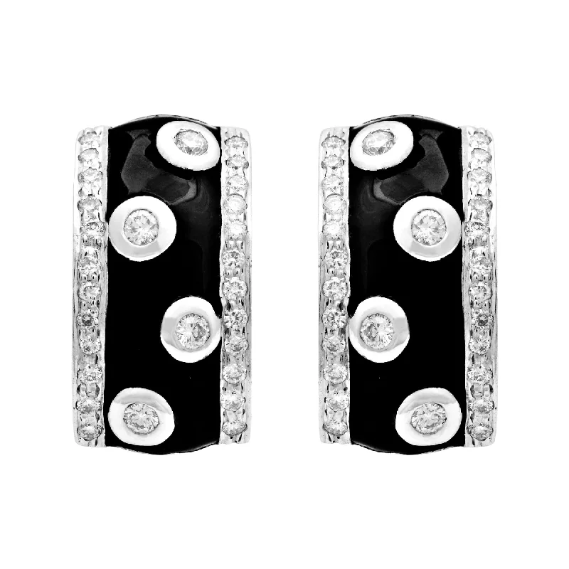 statement earrings for women -Earrings-Diamond (Enamel)