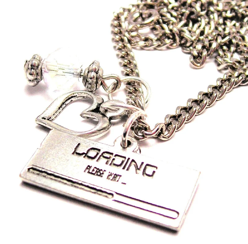 heart-shaped necklaces for women -Loading Please Wait Necklace with Small Heart