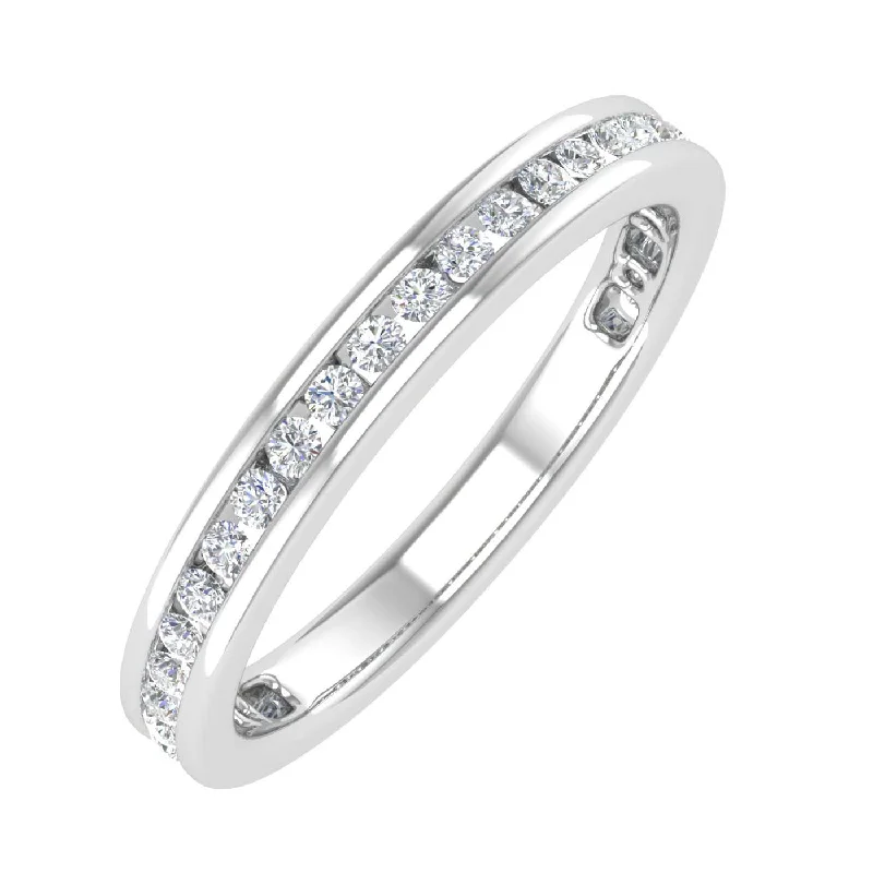 chunky rings for women -1/3 Carat Channel Set Diamond Gold Wedding Band Ring in Gold