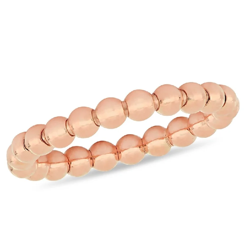 wedding rings for women -Miadora 18k Rose Gold Stackable & Flexible Beaded Ring