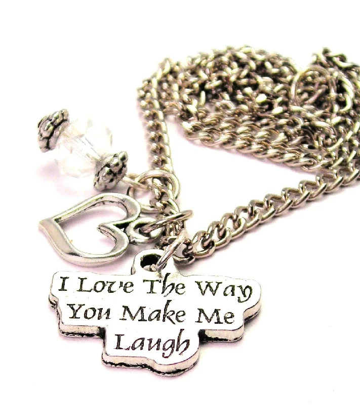 engagement necklaces for women -I Love The Way You Make Me Laugh Necklace with Small Heart