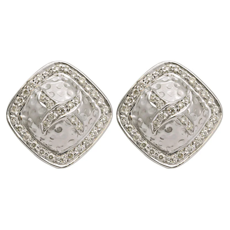 big stud earrings for women -Earrings-Diamond