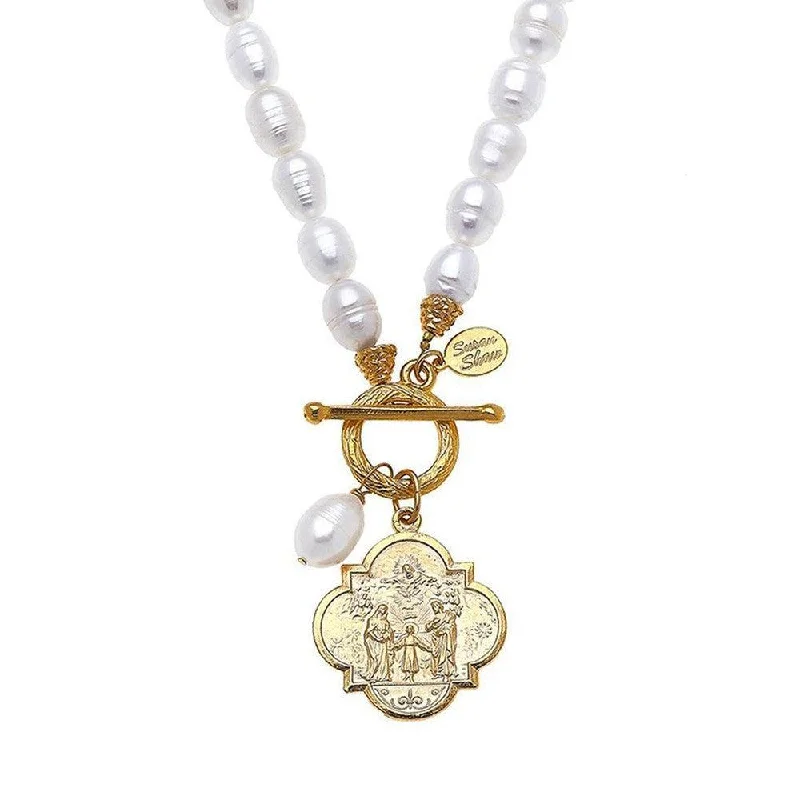 luxury necklaces for brides -Gold Coin Pendant Necklace