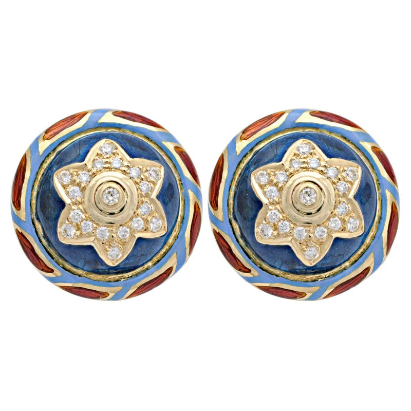 unique earrings for women -Earrings-Diamond (Enamel)