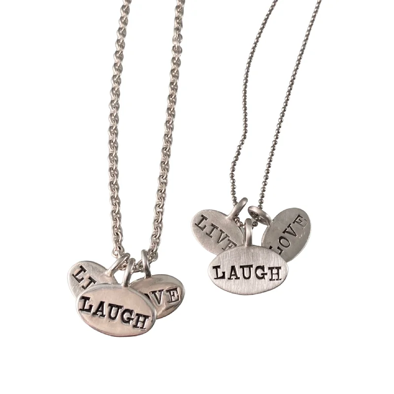 simple chain necklaces for women -16" Live Love Laugh Charm Necklace