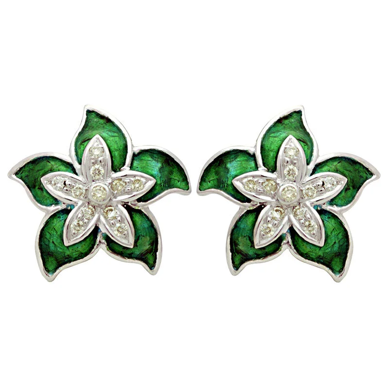 long earrings for women -Earrings-Diamond (Enamel)