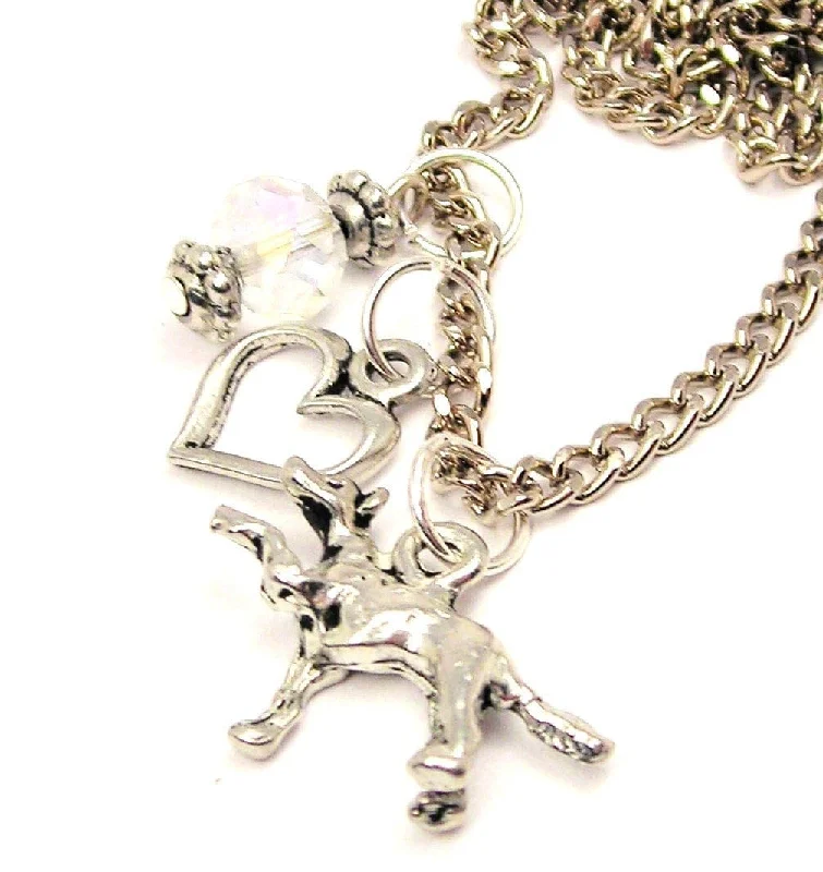 silver chain necklaces for women -Dog Giving Paw Necklace with Small Heart