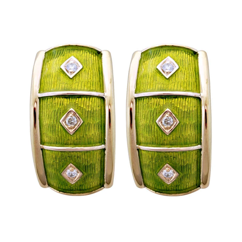 emerald earrings for women -Earrings-Diamond (Enamel)