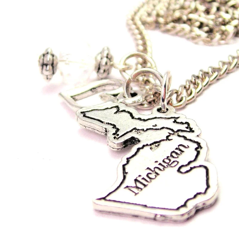 vintage necklaces for women -Michigan Necklace with Small Heart