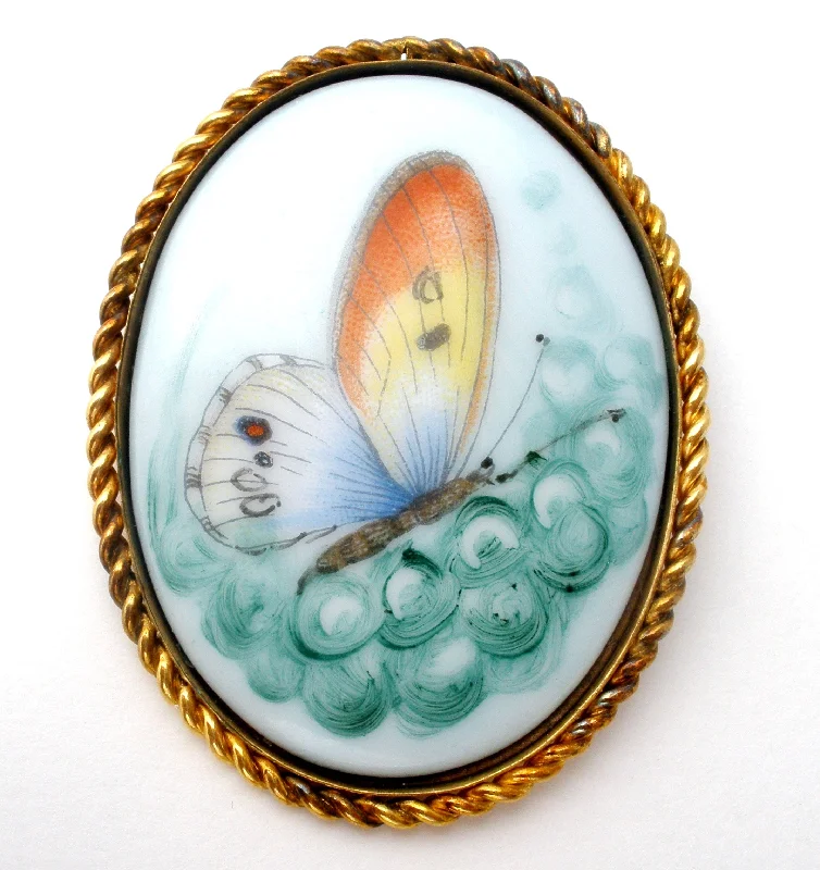 Butterfly Pendant Brooch 12K GF Sheila Vintage