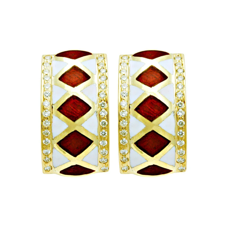 big stud earrings for women -Earrings-Diamond (Enamel)