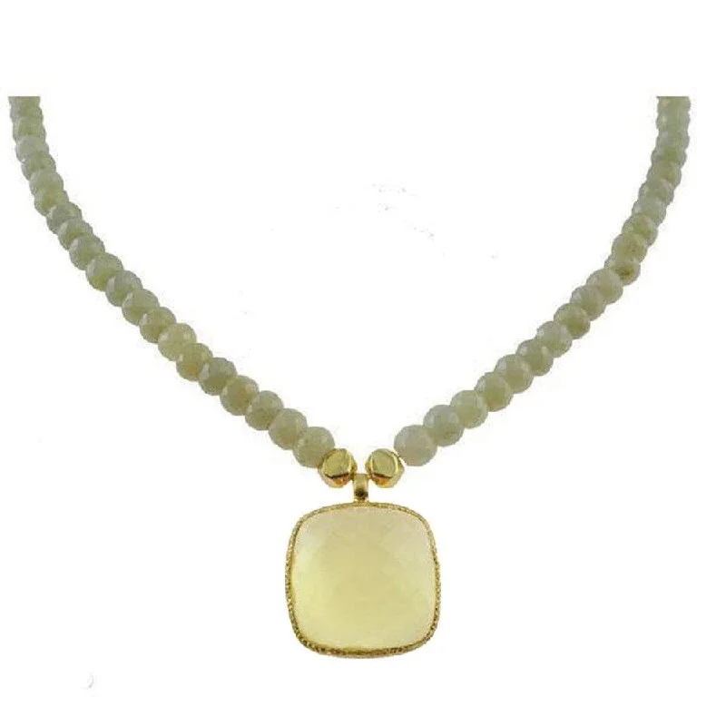 elegant pearl necklaces for women -Grey Sapphire and Lemon Quartz Necklace