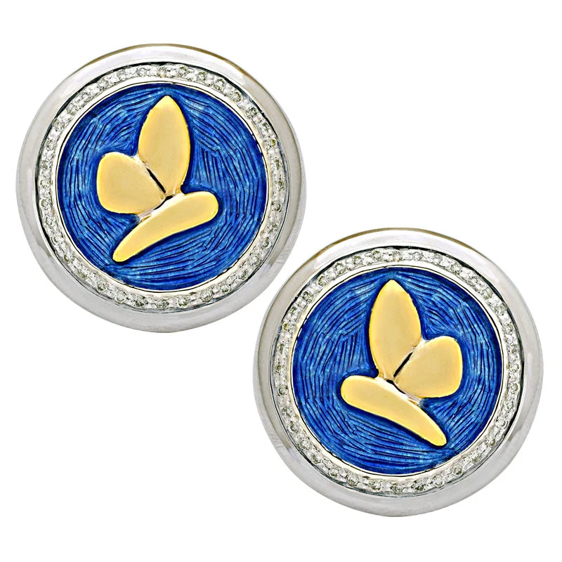 adjustable earrings for women -Earrings-Diamond (Enamel)