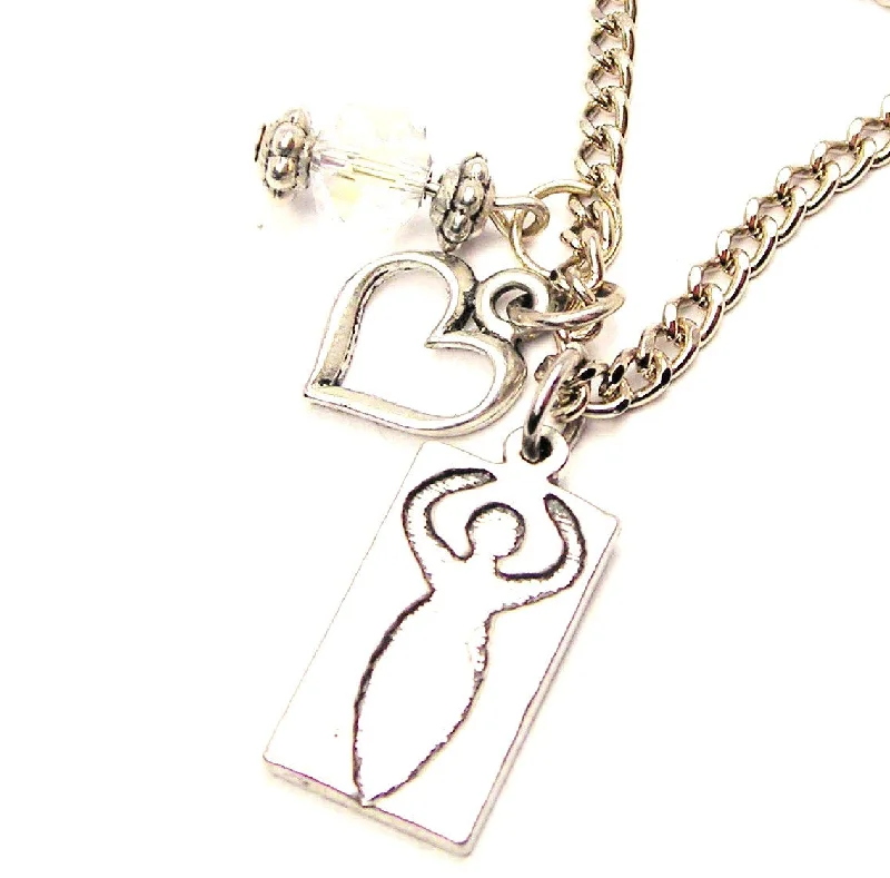 luxury necklaces for brides -Wiccan Goddess Necklace with Small Heart