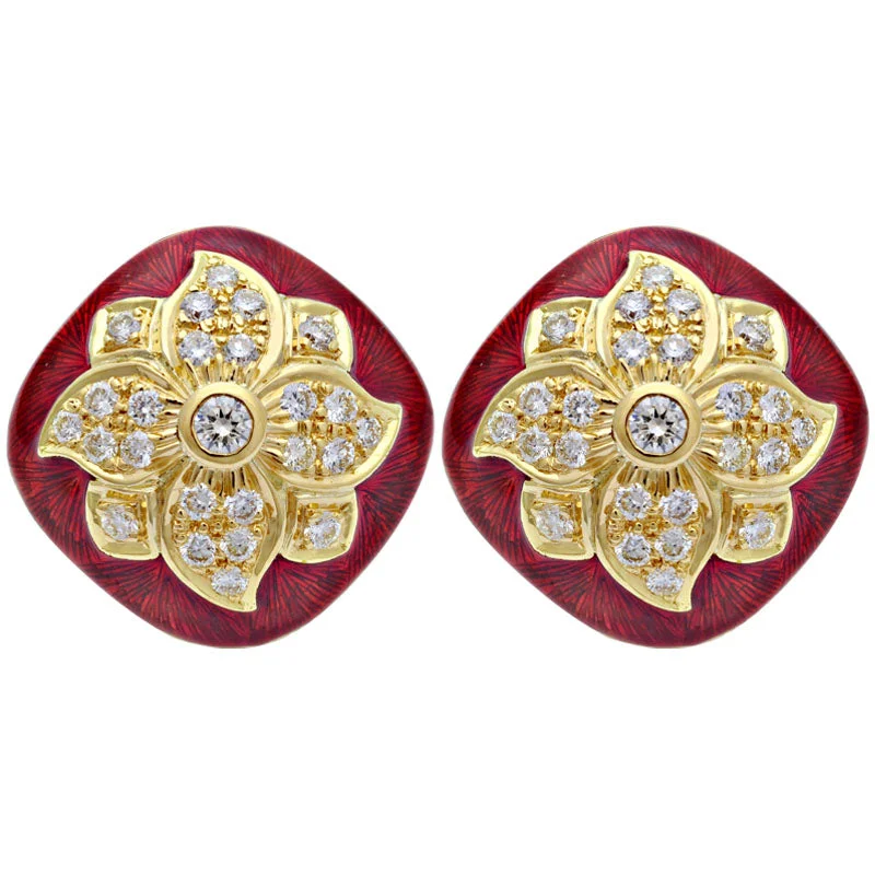 stud earrings for women -Earrings-Diamond (Enamel)