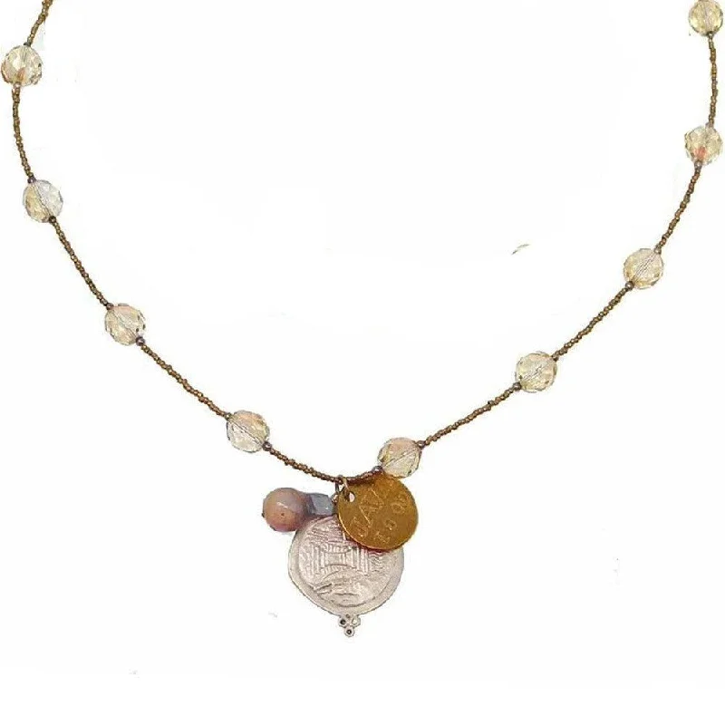 personalized heart necklaces -60" Vintage Citrine Spacer Necklace