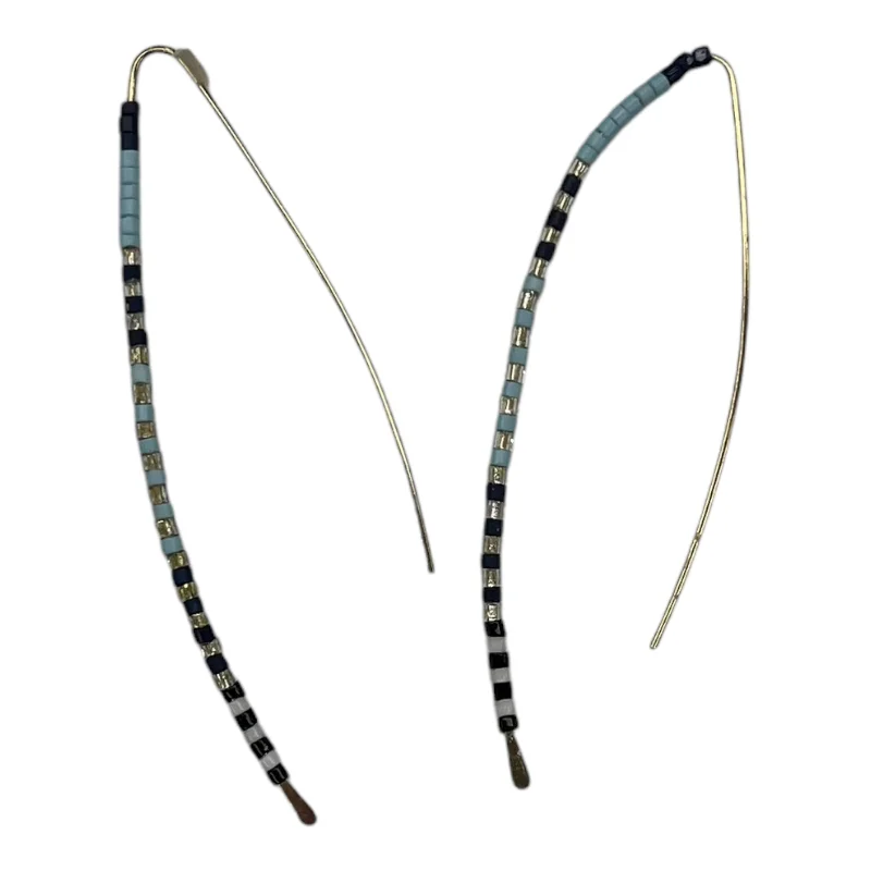 long earrings for women -Earrings Dangle/Drop By Clothes Mentor In Blue & Gold