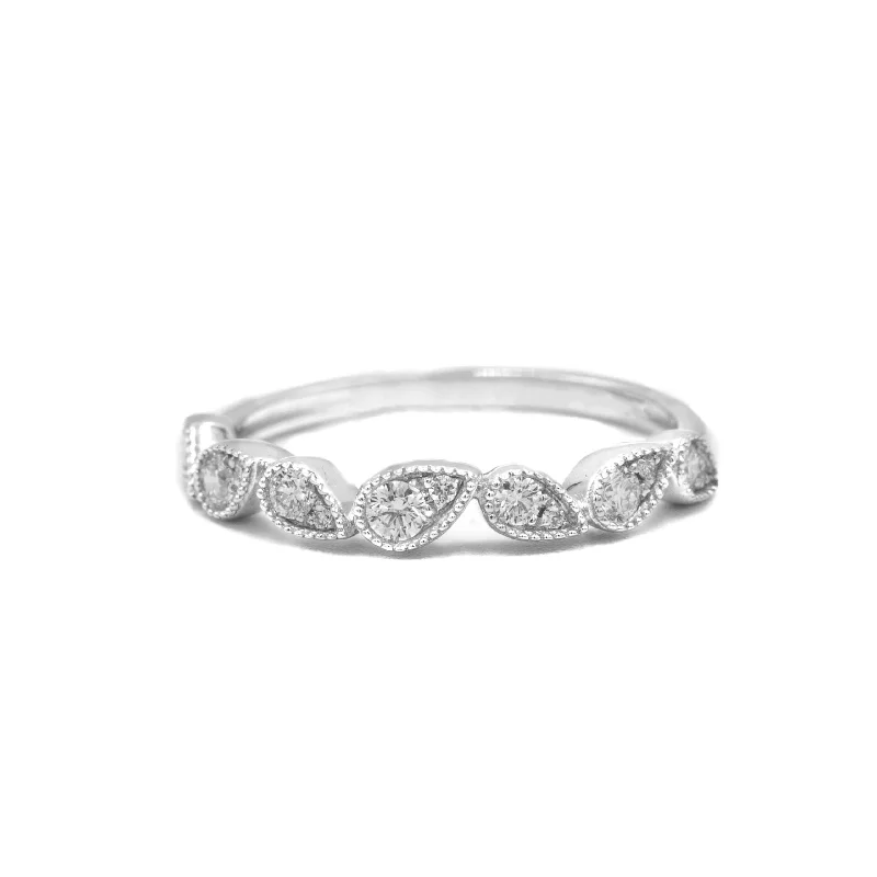 custom rings for women -14kw Uneek Pavé Pear Diamond Band