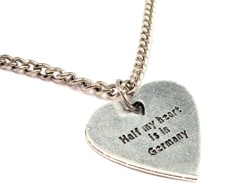 birthstone necklaces for women -Half My Heart Is In Germany Single Charm Necklace