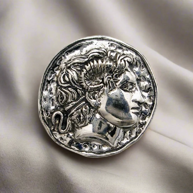 Lysimachus, Alexander the Great Brooch in Sterling Silver (K-84)