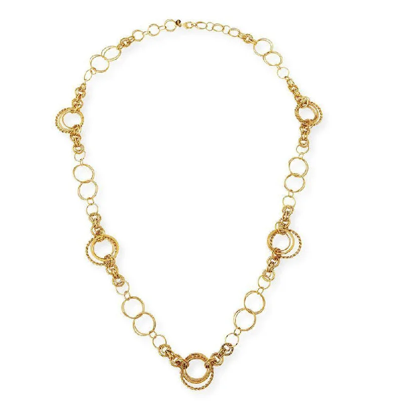 elegant chain necklaces for women -Long Round Gold Link Necklace