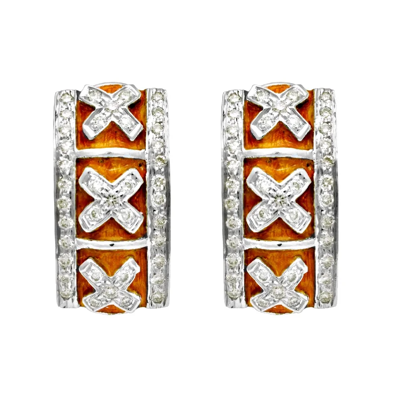 gemstone earrings for women -Earrings-Diamond (Enamel)