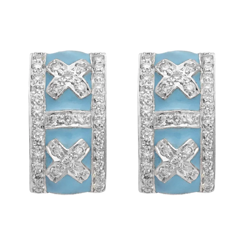 luxury diamond earrings for women -Earrings-Diamond (Enamel)