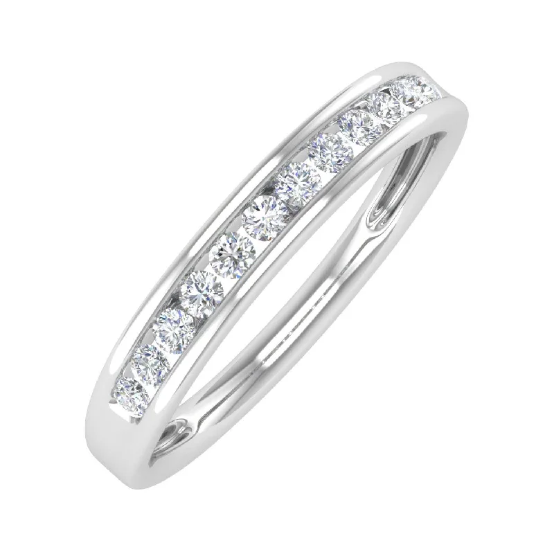 statement wedding rings for women -1/4 Carat Channel Set Diamond Wedding Band Ring in Gold