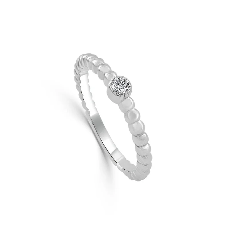 minimalist rings for women -Joelle Diamond Wedding Ring 14k White Gold 1/10 ct TDW Gifts for Her