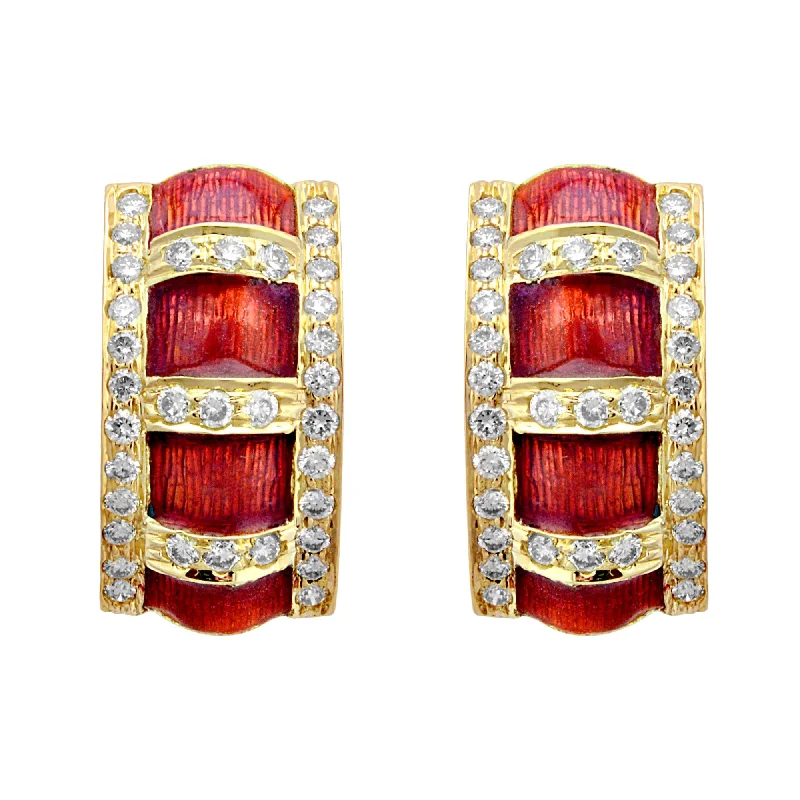 sapphire earrings for women -Earrings-Diamond (Enamel)