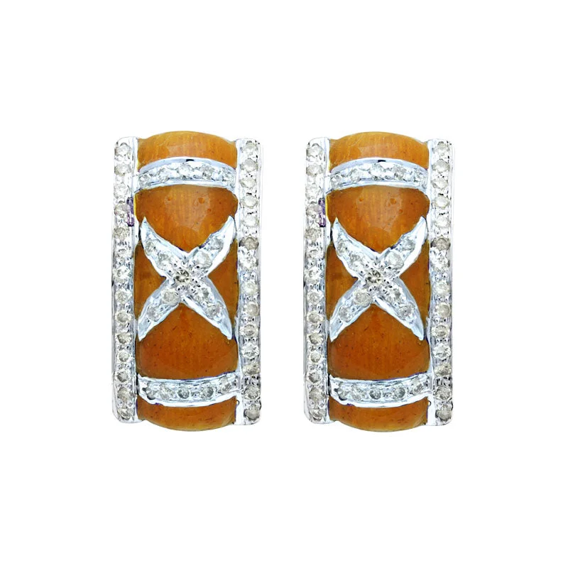 antique drop earrings for women -Earrings-Diamond (Enamel)