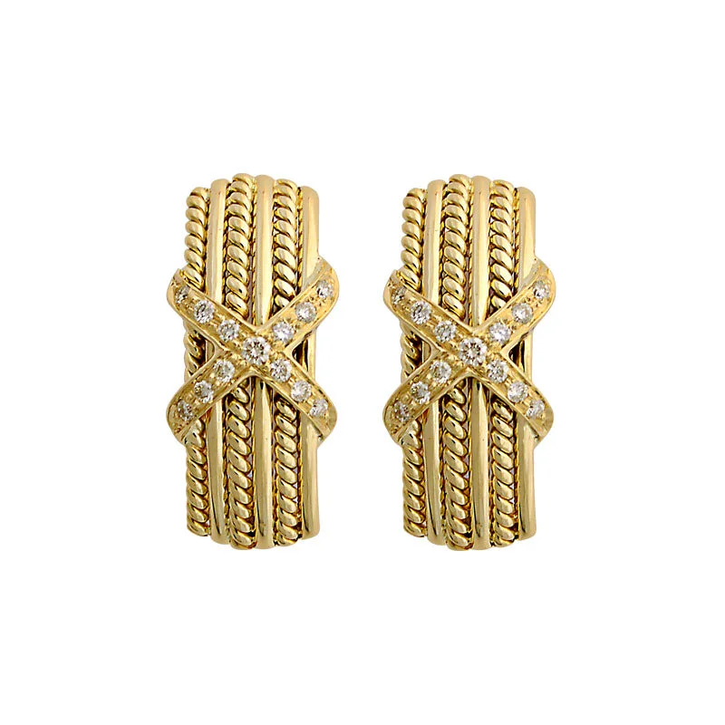 chunky earrings for women -Earrings-Diamond