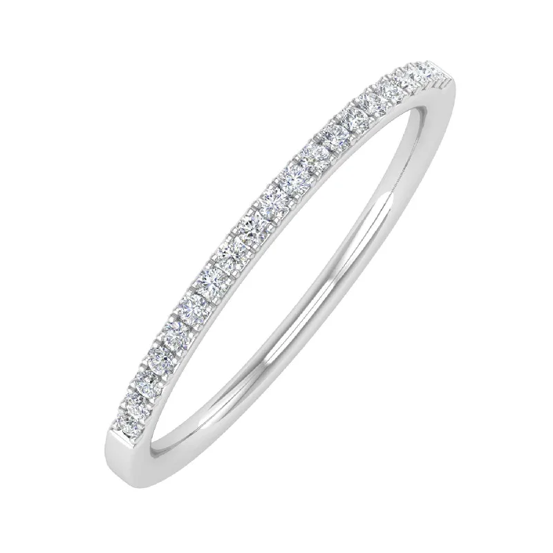 eternity rings with diamonds -1/10 Carat Diamond Semi-Eternity Wedding Band Ring in Gold