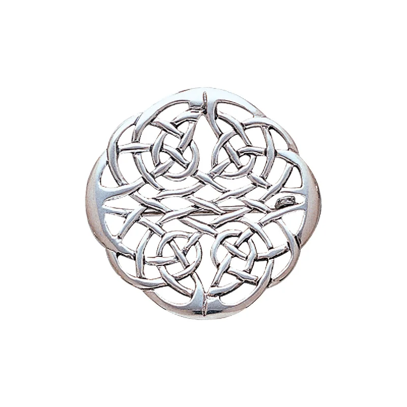 Jewelry Trends Sterling Silver Round Elegant Celtic Knot Work Brooch Pin