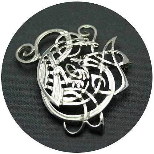 Silver Celtic Brooch - Z17