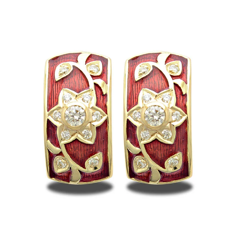 luxury drop earrings -Earrings-Diamond (Enamel)