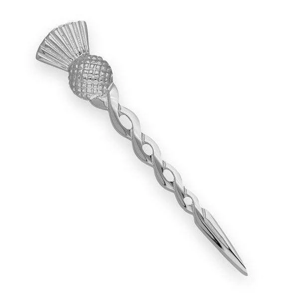 Silver Thistle Kilt Pin - B150