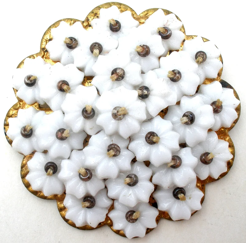 Early Miriam Haskell White Flower Brooch Vintage