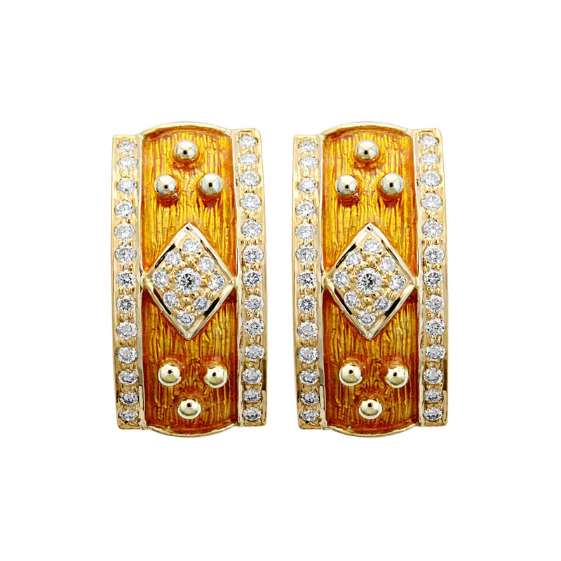 cluster earrings for women -Earrings-Diamond (Enamel)