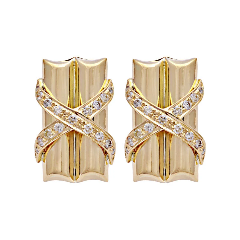 diamond drop earrings for women -Earrings-Diamond