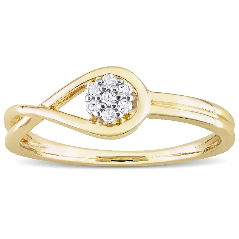 unique diamond rings for women -Miadora Diamond Accent Infinity Promise Ring in Yellow Plated Sterling Silver