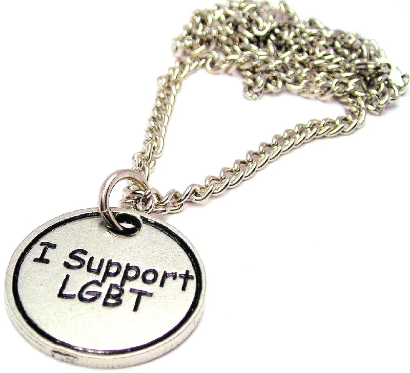 minimalist necklaces for women -I Support LGBT Single Charm Necklace