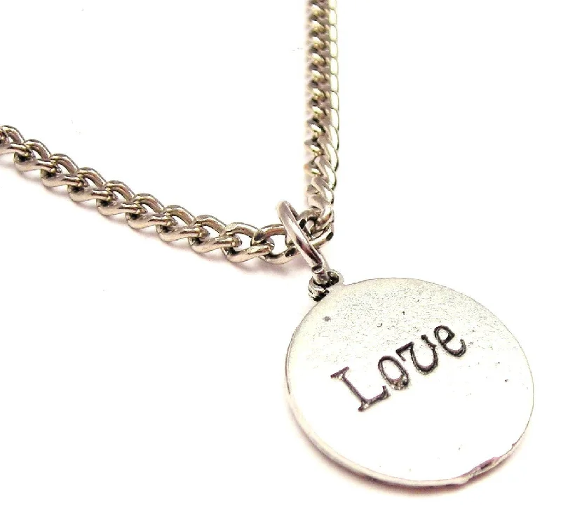 bridal necklaces for women -Love Circle Single Charm Necklace