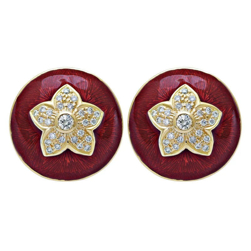 creative earrings for women -Earrings-Diamond (Enamel)