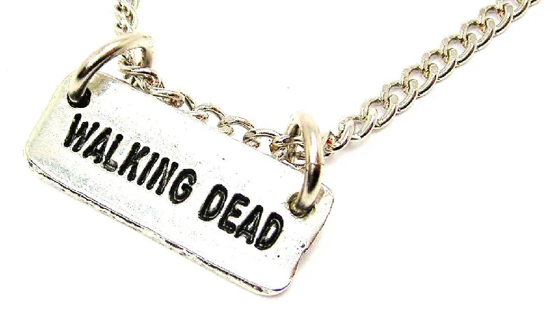 gold bar necklaces for women -Walking Dead Single Charm Necklace